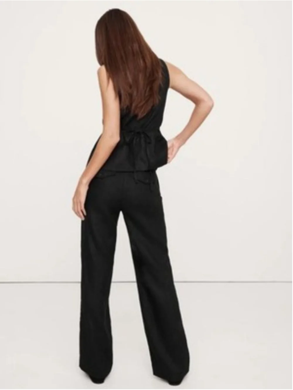 Banana Republic Everyday Wide Leg 100% Linen Pants Black XL NWT $140